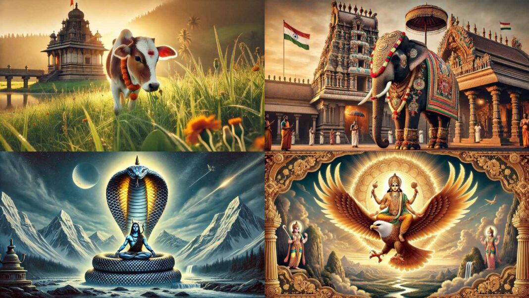 Sacred Animals in Hinduism: Cows Elephants Monkeys Snakes Garuda and Peacocks