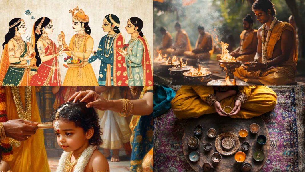 Sacred Samskaras Jatakarma, Namakaran, Mundan Sanskar, Upanayana, Vivaha & Antyeshti – Hindu Life-Cycle Rituals